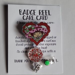 Hand Crafted Strawberry Shortcake Badge Reel
